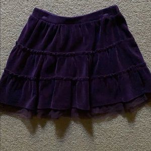 Purple Velour Tiered Skirt